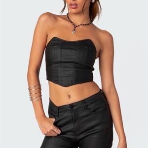 NWT Edikted Luna faux leather stretch corset